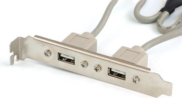 Produktbild Aquatuning Slotblech USB 2.0, 2x USB Buchse auf 2x 5pol Pfostenverbinde