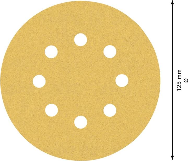 Actual product image Bosch Professional Zubehör EXPERT C470 Sanding paper with 8 holes for random orbital sanders, 125 mm, G 120, 50 pcs. (120)