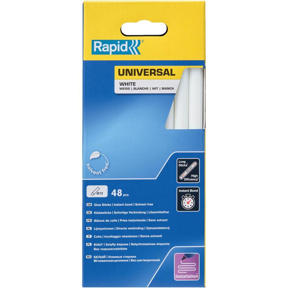 Rapid, Heisskleber, Universal weisse Klebesticks Ø12x190mm 48 Stück
