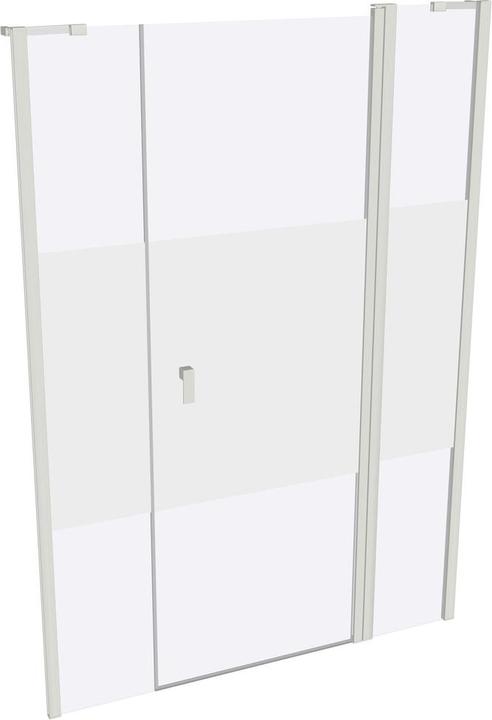 Actual product image Hüppe Design pure 4-corner swing door with fixed segment and side panel in niche, width:140cm height:200cm (211 cm, 140 cm, 200 cm)