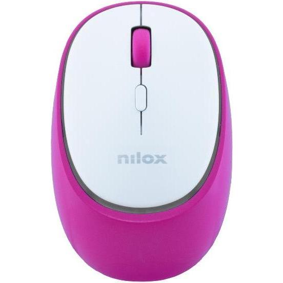 Nilox Mouse Wireless Rosa a Doppia (Senza fili), Mouse, Bianco, Rosa