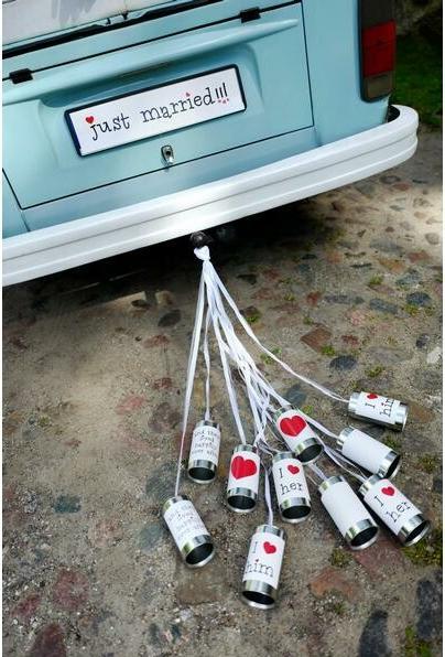 Produktbild Partydeco Partyaccessoire Autodekoration Blechdose Silber/Weiss/Rot