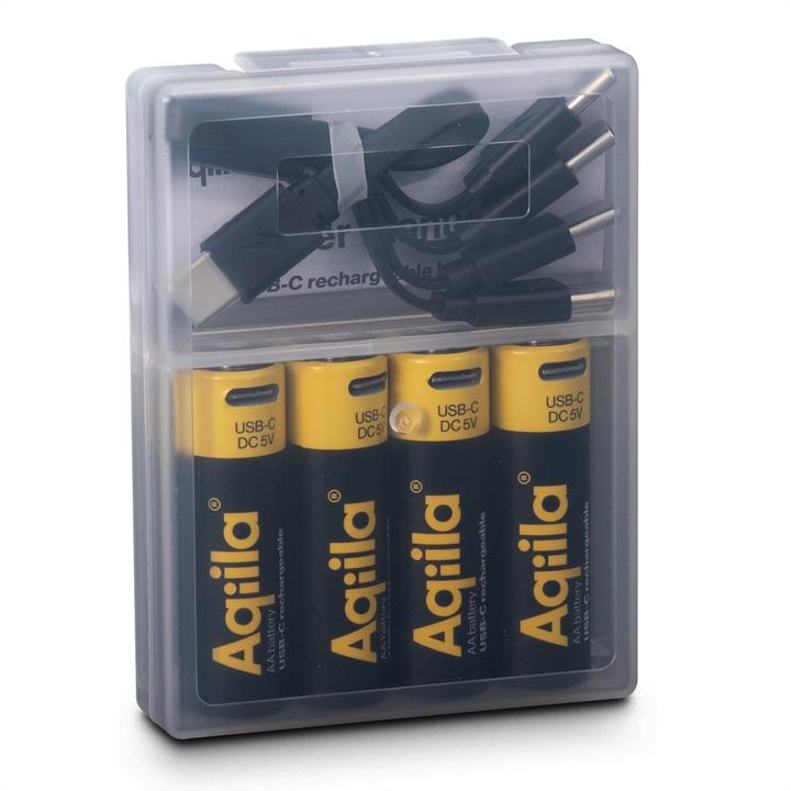 Produktbild Aqiila - USB-C Wiederaufladbare Batterie - AA - 2000 mAh - 4er-Pack (4 Stk., AA, 2000 mAh)