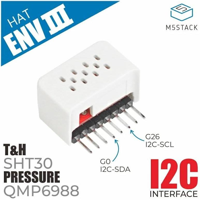 Thumbnail - M5Stack Temperatur- & Feuchtigkeitssensor M5StickC ENV Hat III, Entwicklungsboard + Kit