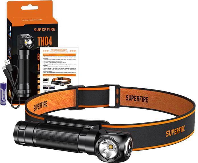 Actual product image Superfire 2-in-1 Headlamp TH04, 600lm, USB-C (600 lm)