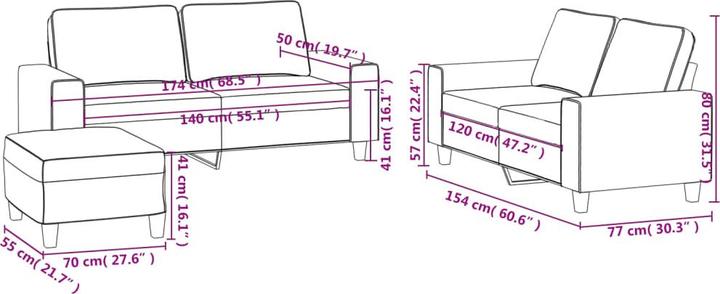 Produktbild vidaXL Sofagarnitur (2-Sitzer)