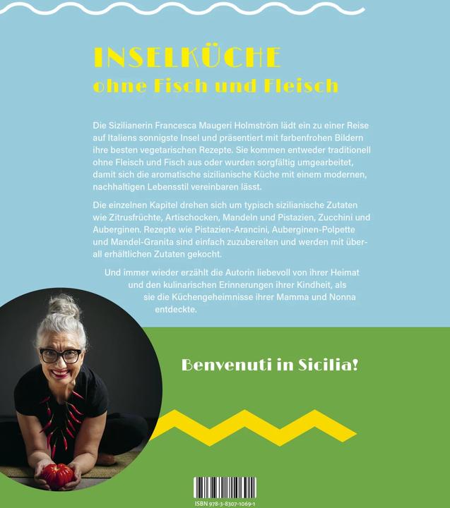 Actual product image Sizilien vegetarisch (German, Elena Teuffer, Francesca Maugeri Holmstrm, Louise Malmros Manfrinato, 2023)