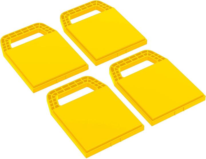 Wiltec Unterlegplatten 4er Set Stützplatten HDPE 23,2x17x2,3cm Wohnwagen Stützen