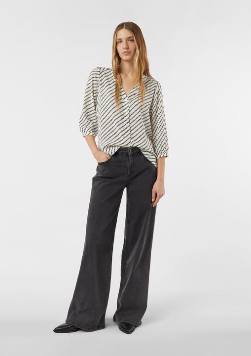 Immagine prodotto Comma Bluse Gemusterte Chiffon-Bluse mit V-Ausschnitt und Knopfleiste (46)