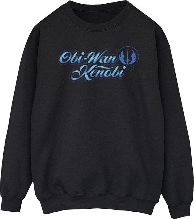 Star Wars Mens Obi-Wan Kenobi Ribbon Font Cotton Sweatshirt (XL)