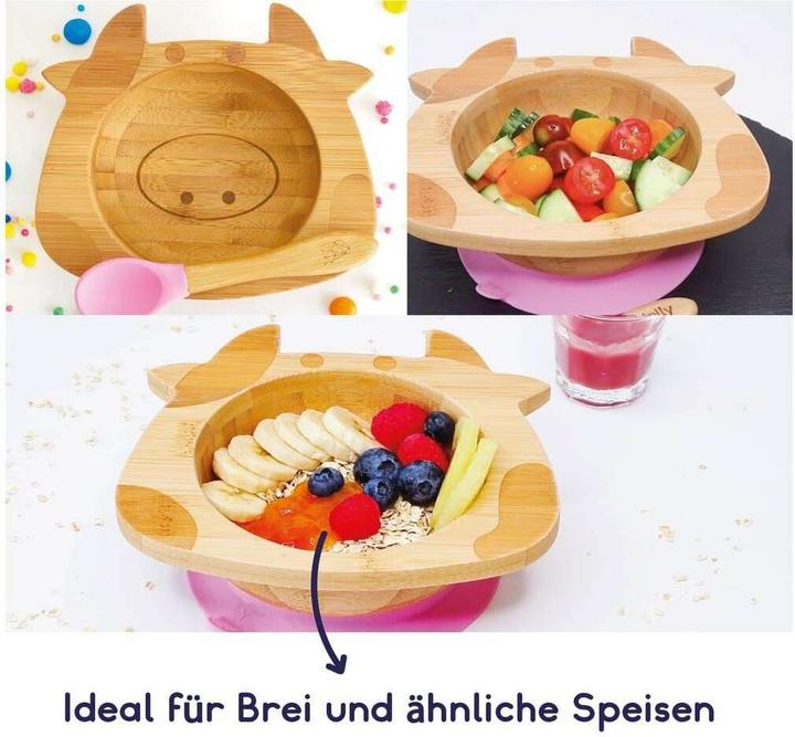 Actual product image Kleiner Fuchs Babyteller Bambus Kuh Rosa