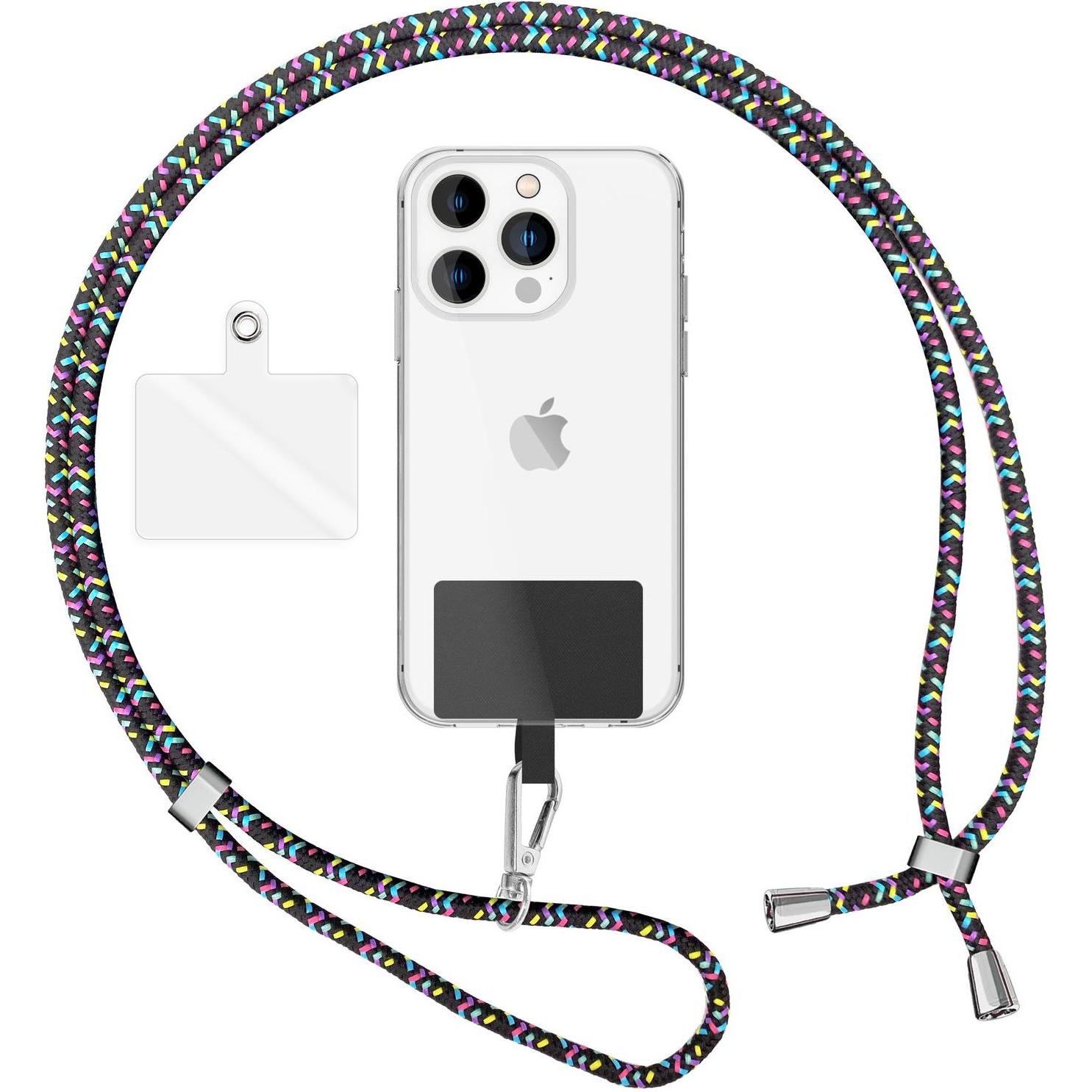 Nalia Universal Handykette zum Umhängen mit Pad, Handykette, Mehrfarbig