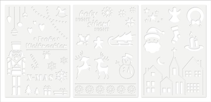 Actual product image VBS Merry Christmas" stencil set, 3-piece.