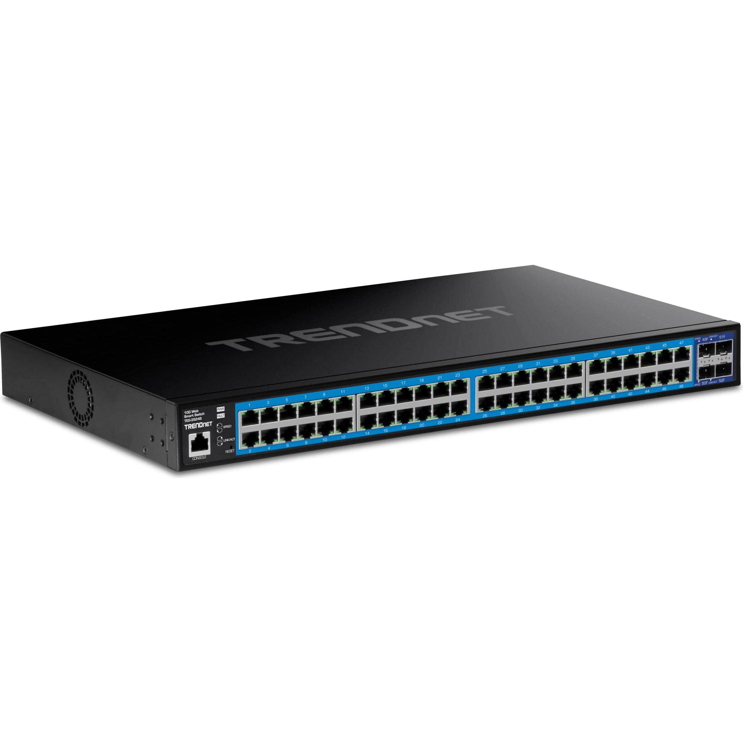 Thumbnail - Trendnet 52-Port Gigabit Web Smart Switch With 10g Sfp+ Slots (52 Ports), Netzwerk Switch, Schwarz