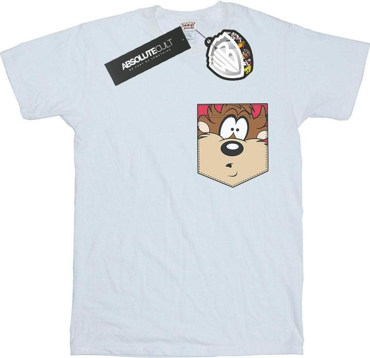 Actual product image Looney Tunes Boys Tasmanian Devil Face Faux Pocket T-Shirt (116)