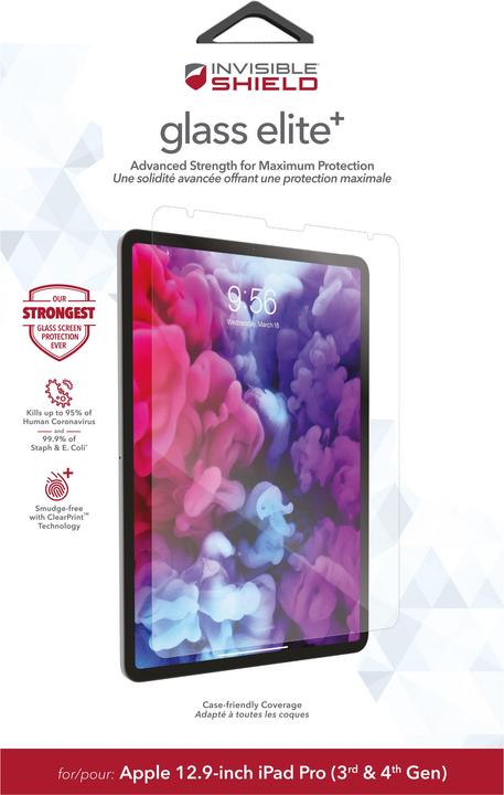 Actual product image Zagg InvisibleShield Glass Elite+ Apple iPad Pro Display 12.9 inch (1 Piece, iPad Pro 12.9 2018 (3. Gen), iPad Pro 12.9 2020 (4. Gen))