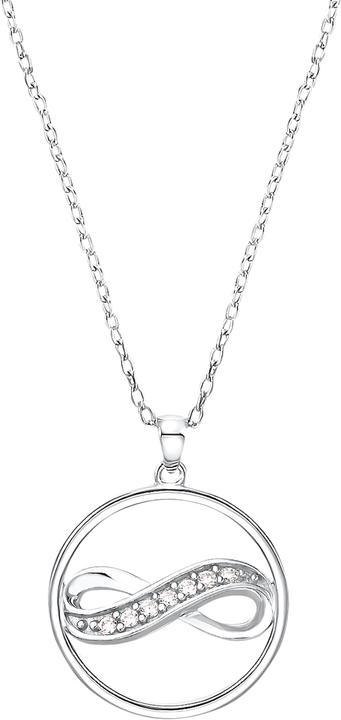 S.Oliver Halsschmuck für Damen, 925 Sterling Silber, Zirkonia|Infinity (Silber 925)