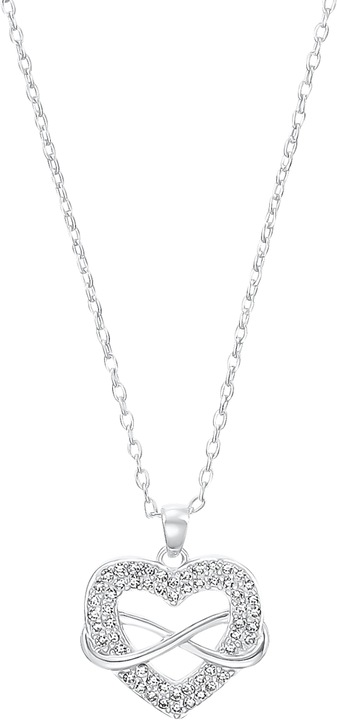 S.Oliver Halsschmuck für Damen, 925 Sterling Silber, Zirkonia|Infinity/Love (Silber 925)
