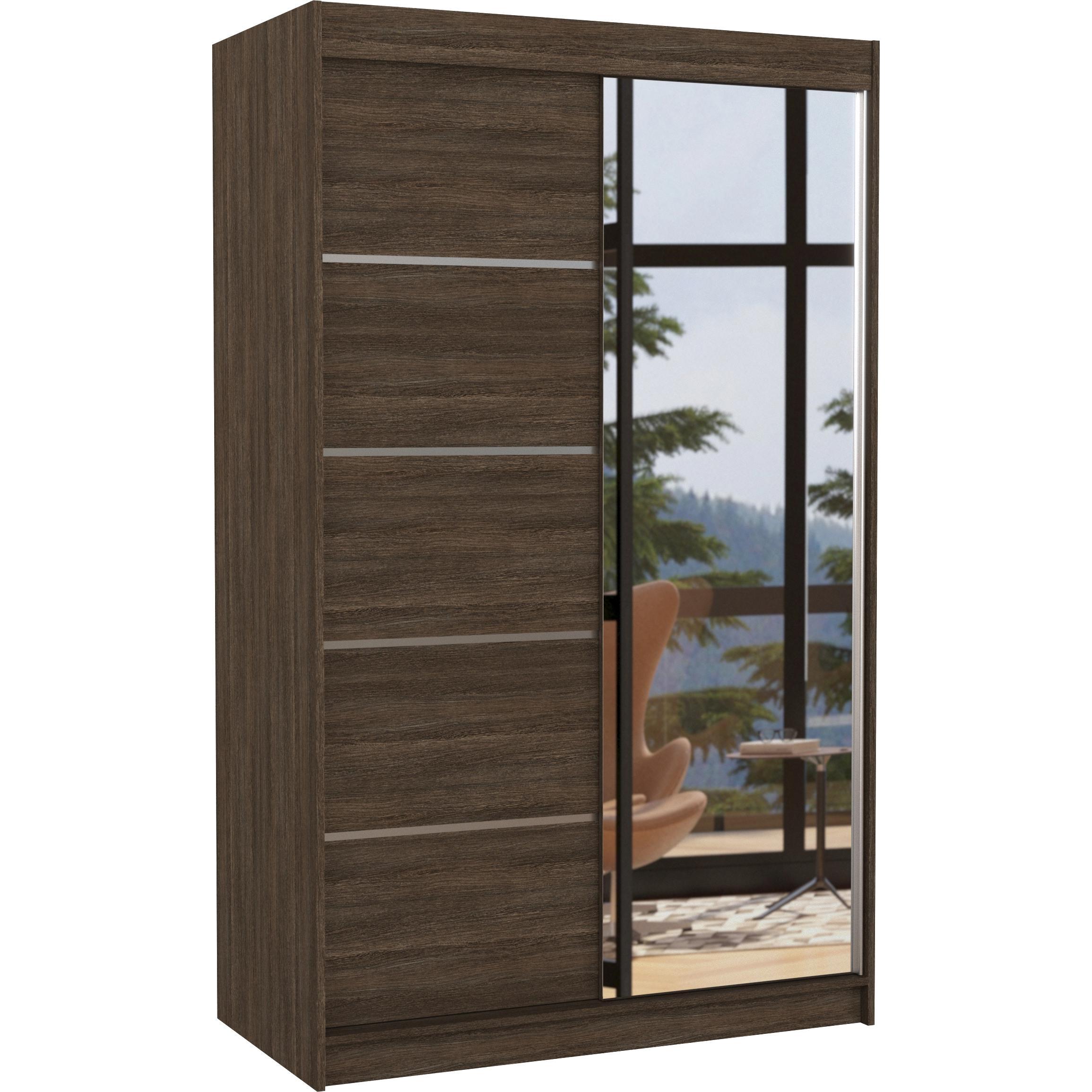 ADRK Furniture, Kleiderschrank, Verspiegelter Schiebeschrank NICEA 120 (120 x 58 x 200 cm)