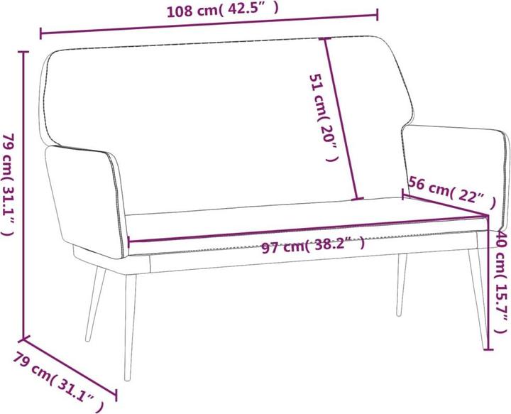 Image du produit vidaXL Banc (108 cm)