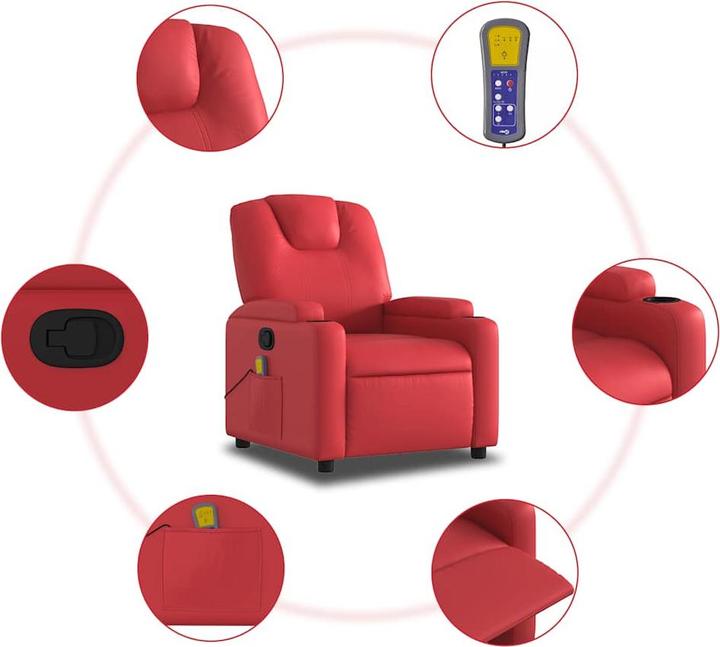 Immagine prodotto VidaXL Sedia da massaggio in similpelle rossa,Colore: Rosso, Materiale: similpelle