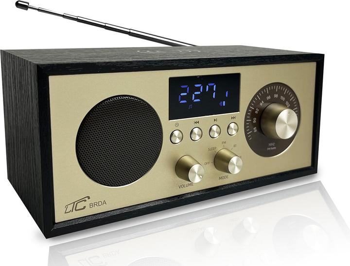 Produktbild LTC portable radio BRDA, Bluetooth, FM, USB, 2200mAh, 10W wireless charging, black-gold (FM, Bluetooth)
