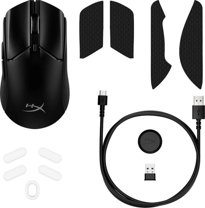 Productafbeelding HyperX Pulsefire Haste 2 - Draadloze Gaming Muis (Zwart) (Draadloze, Bedraad)