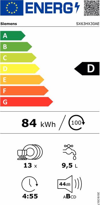 Energie-Label Siemens SX63HX30AE