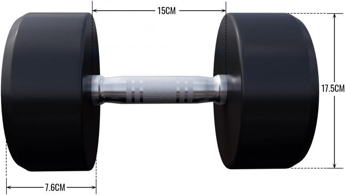 Actual product image Gorilla Sports Round dumbbells (1 x 17.5 kg)