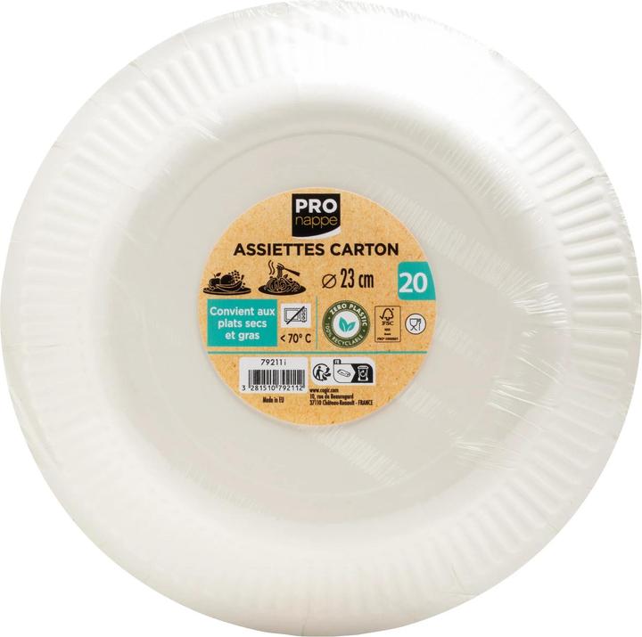 Actual product image PROnappe 20 paper plates Ø 23.0 cm (20 x)