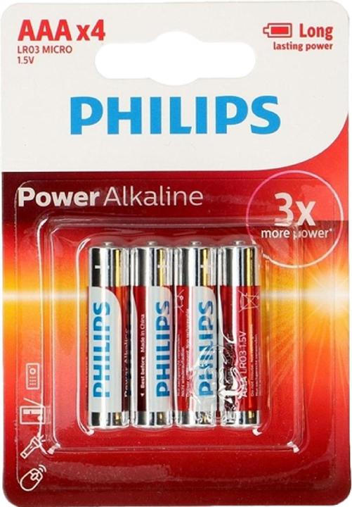 Produktbild Philips Batterie Batterie Power Alkaline AAA 4 Stück (4 Stk., AAA)