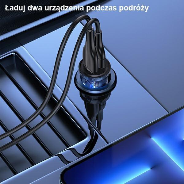 Produktbild Usams Autoladegerät USB 2 Ports - Schwarz