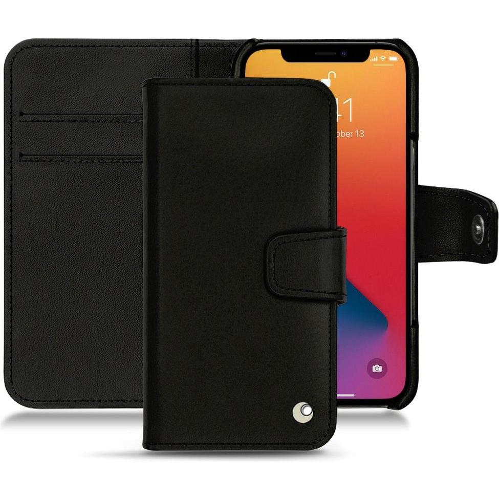 Noreve Lederschutzhülle Wallet (Apple iPhone 13 Pro Max), Smartphone Hülle, Schwarz