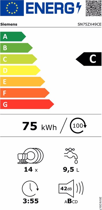 Energie-Label Siemens SN75ZX49CE