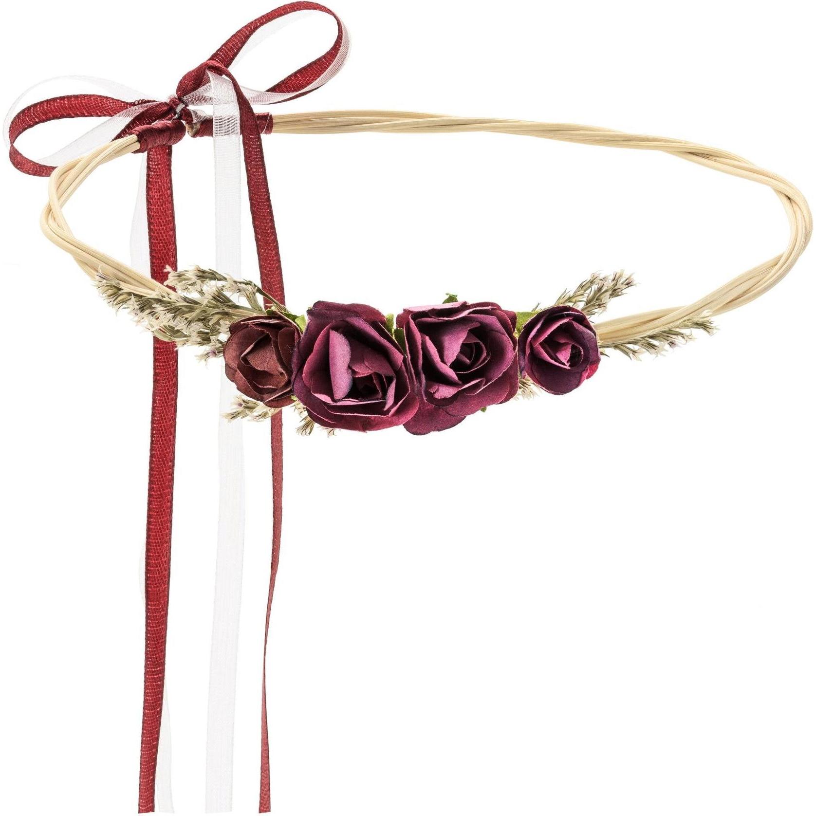 Partydeco Partyaccessoire Blumenkranz 18 cm, Weinrot