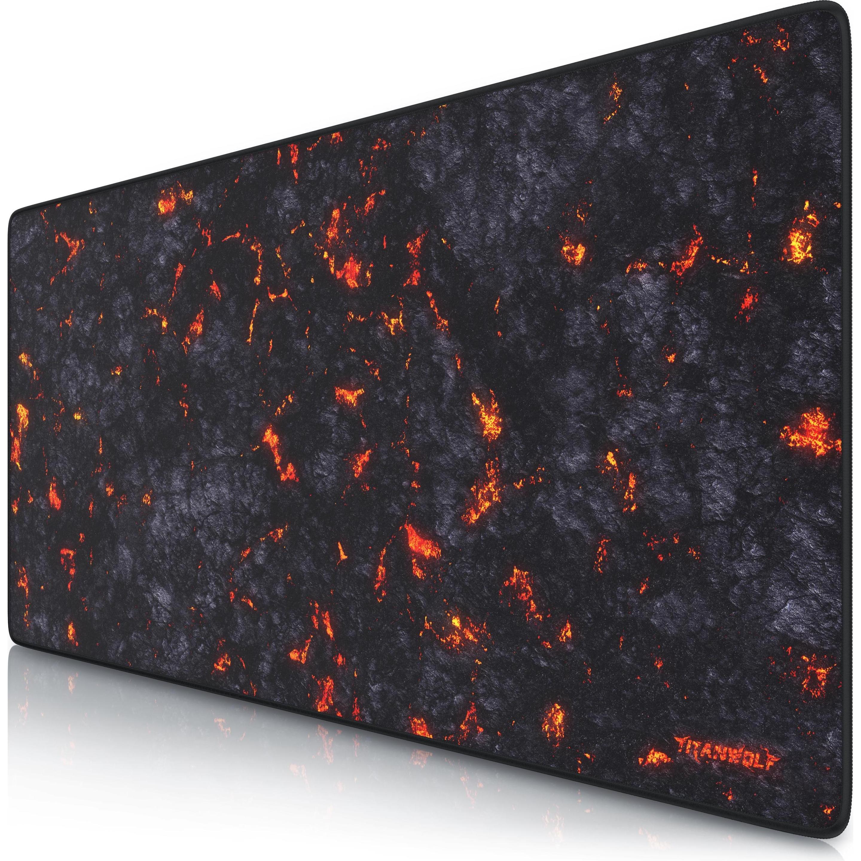 Titanwolf Gaming Mauspad XXL, glattes Stoffgewebe, Speed Mausmatte 900 x 400mm grosse Fläche, Lavamotiv (XXL), Mausmatte...