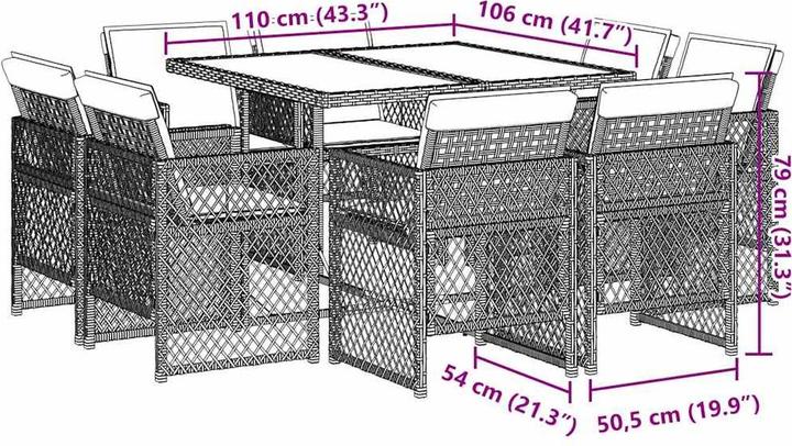 Produktbild vidaXL Garten Essgruppe