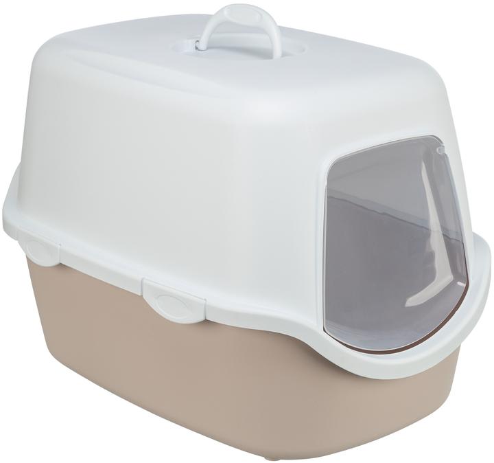 Trixie Vico kattenbak met motorkap, beige/wit (Kattenbak gesloten)