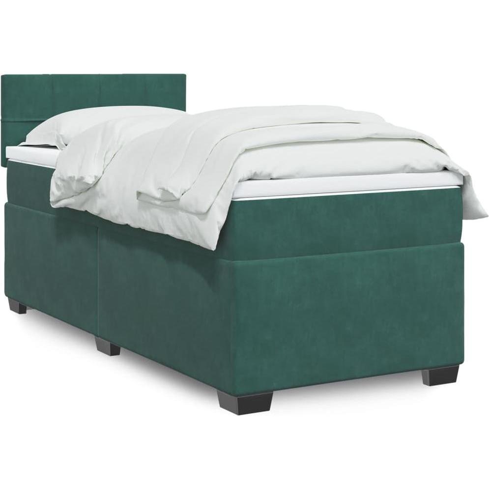 VidaXL, Bett, Bo x springbett mit Matratze 90 x 190 cm Samt (90 x 190 cm)