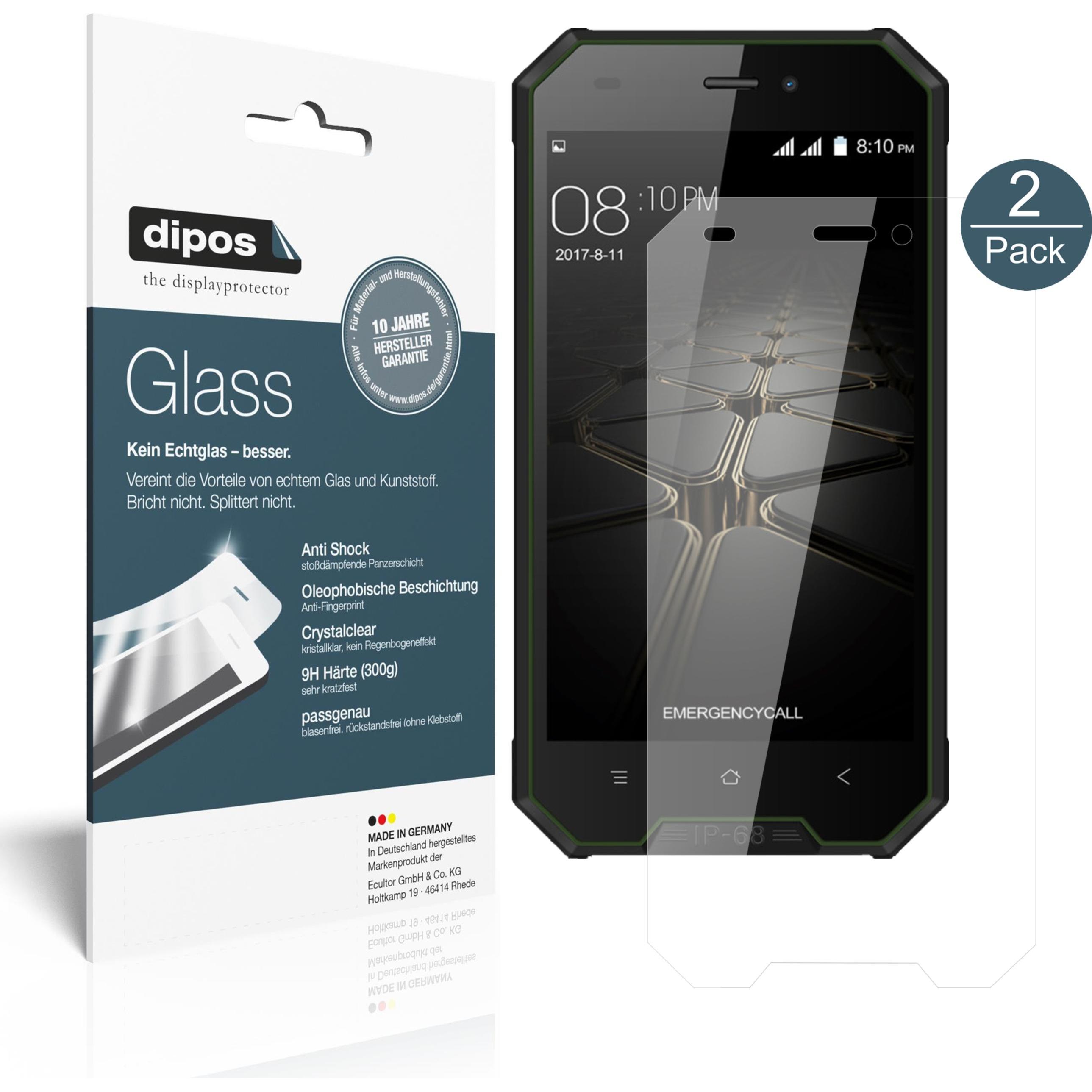 Dipos Displayschutz Anti-Shock (2 Stück, Blackview BV4000), Smartphone Schutzfolie, Transparent