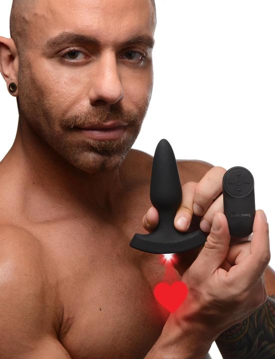 Actual product image XR Brands Laser Heart Small Anal Plug w/ Remote Control
