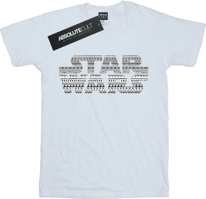 Actual product image Star Wars Womens/Ladies Aztec Logo Mono Cotton Boyfriend T-Shirt (L)
