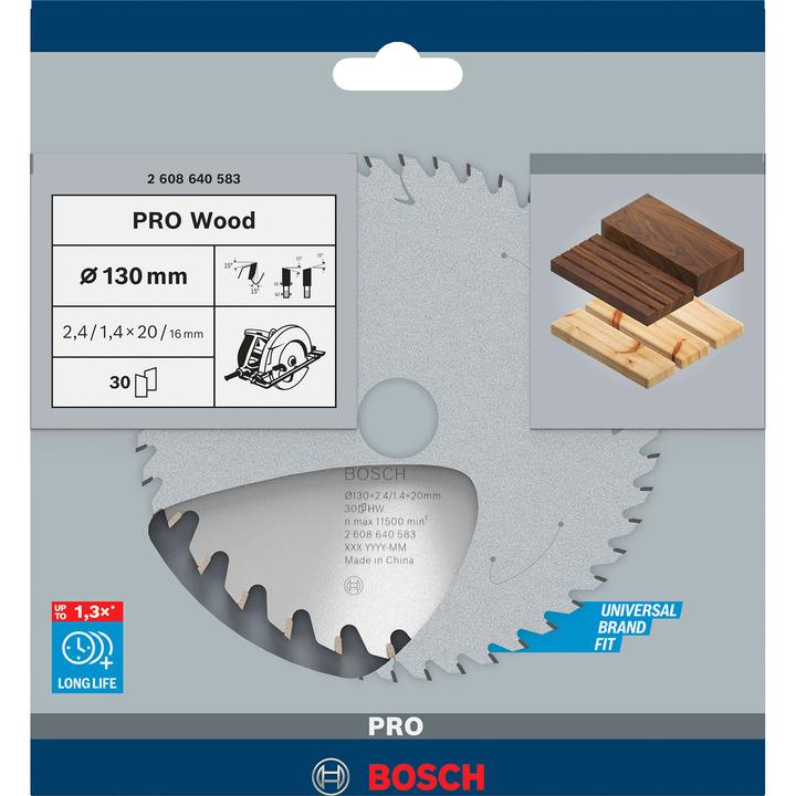 Actual product image Bosch Professional Zubehör PRO Wood circular saw blade, 130 x 2.4 x 20 mm