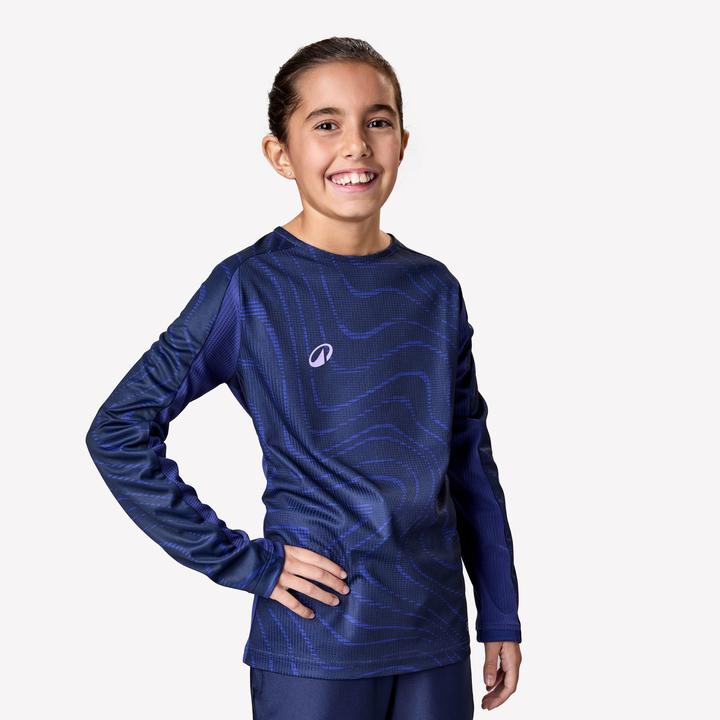 Kipsta Kinder Fussball Trikot langarm - Viralto Topo Lines blau