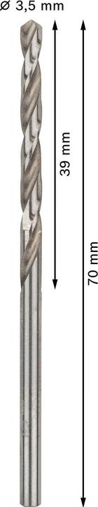 Image du produit Bosch Professional Zubehör Foret hélicoïdal PRO Metal HSS-G, 3,5 x 39 x 70 mm (3,5 mm)