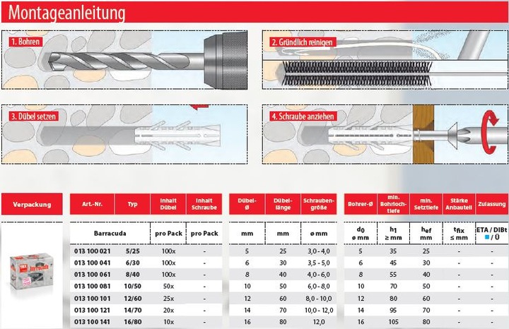 Immagine prodotto Tox Ancora di espansione Barracuda 16x80 mm 10 pz. (10 pz.)