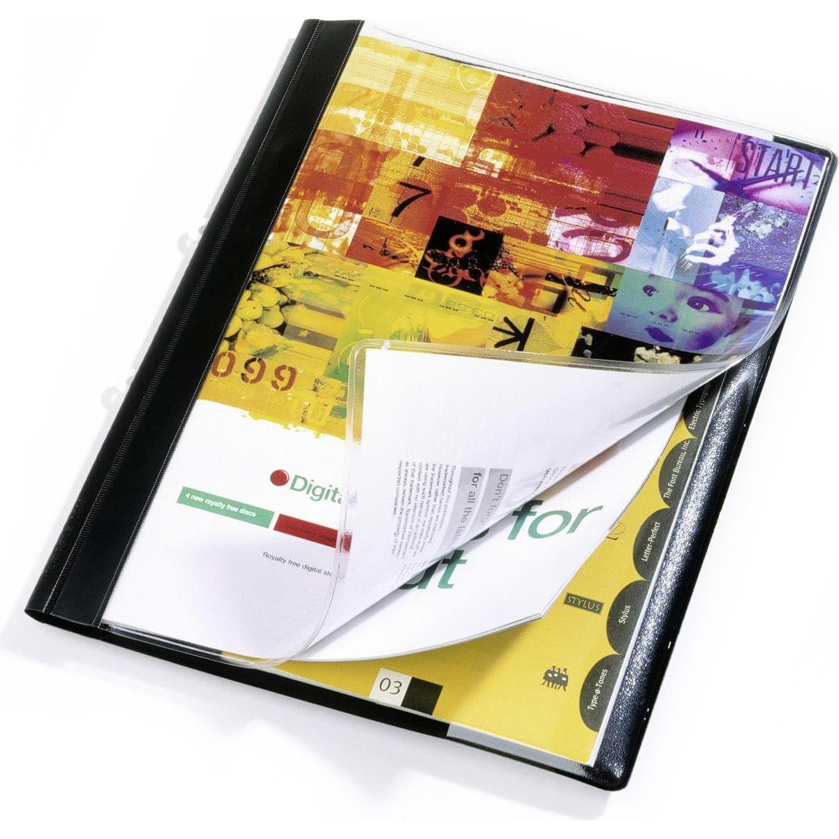 Thumbnail - Durable, Mappe, Schnellhefter DURAPLUS de Luxe, DIN A4, schwarz aus extra starker Folie, transparenter Vorderdeckel (A4,...