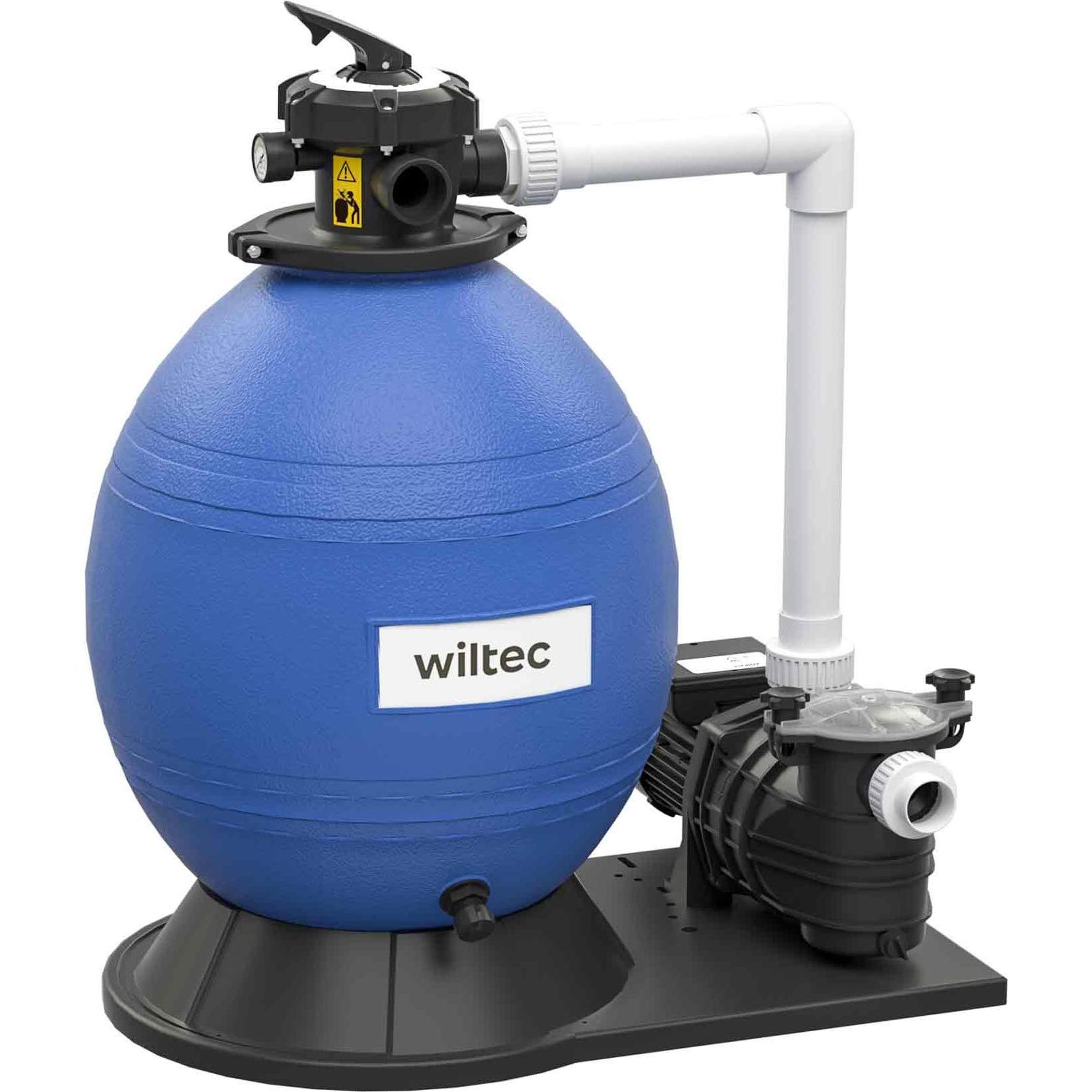 Wiltec, Pooltechnik, Sandfilteranlage 750W 71l Filtertank 20000l/h Pool Pumpe Filterpumpe