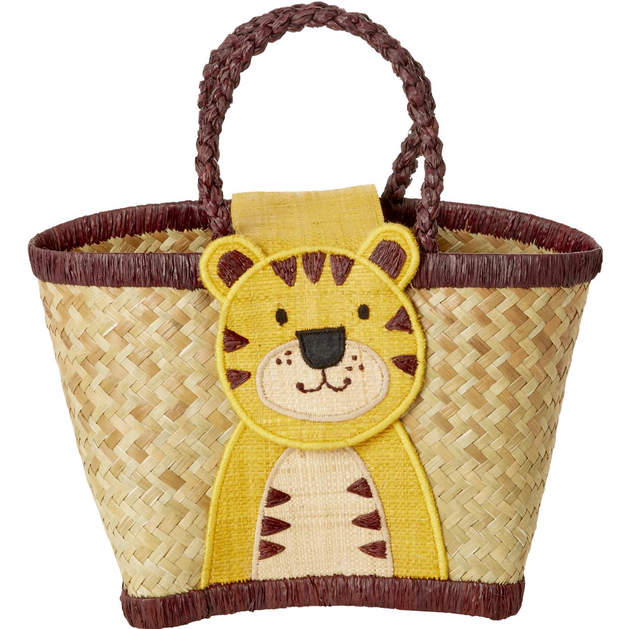 Rice, Kindergartentasche, - Raffia Kids Bag with Tiger Closing - (KIBAG-TIG)
