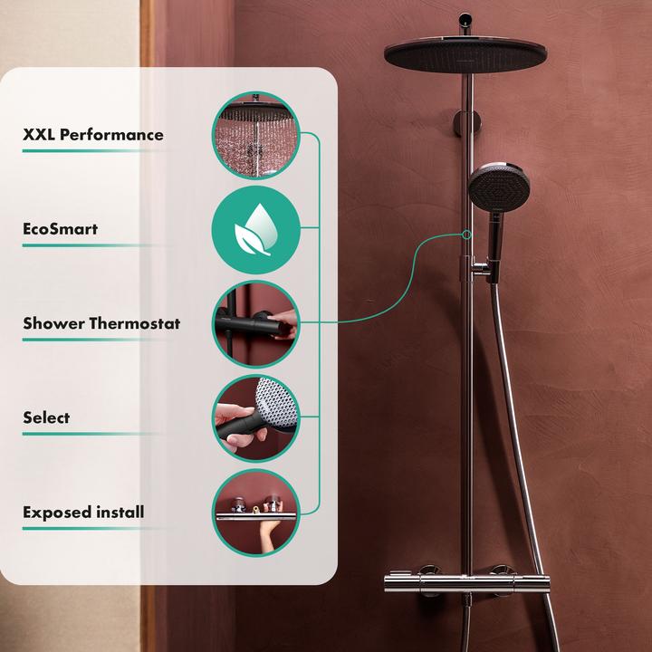 Actual product image hansgrohe Raindance Alive S PURO système de douche 300 1jet EcoSmart avec élément Ecostat, 24593670, 24593670